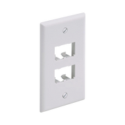 Placa de Pared Vertical Clásica, Salida Para 4 Puertos Mini-Com, Color Blanco - Toer