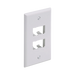 Placa de Pared Vertical Clásica, Salida Para 4 Puertos Mini-Com, Color Blanco - Toer