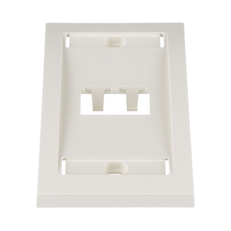 Placa de Pared Vertical Ejecutiva, Salida Para 2 Puertos Mini-Com, Con Espacios Para Etiquetas, Color Blanco Mate