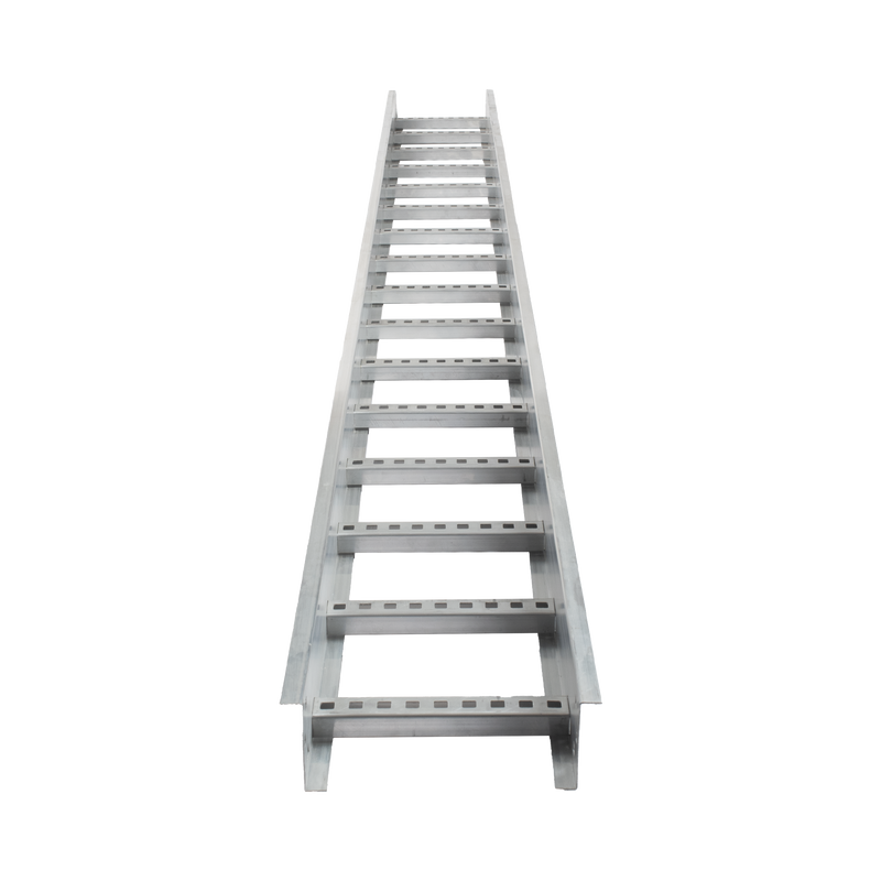 Escalera de Aluminio Portacables / Perfil Z / Peralte 3 1/4 /Paso 9 / Ancho 12 / 3.66 metros / Capacidad Máx. 274 Cables / Incluye Cople Union y Tornillería (CHEZ314P9X12AK)