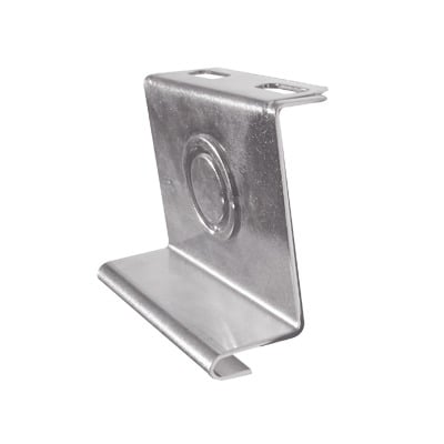 CH-PST-AUT-116EZ Placa salida a tubo automática con chequeador 1/2 y 3/4 de 116 mm, con acabado Electro Zinc