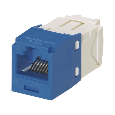 Conector Jack RJ45 Estilo TG, Mini-Com, Categoría 6, de 8 posiciones y 8 cables, Color Azul - Toer