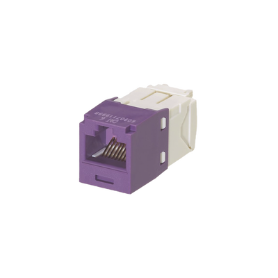 Conector Jack RJ45 Estilo TG, Mini-Com, Categoría 6, de 8 posiciones y 8 cables, Color Violeta - Toer