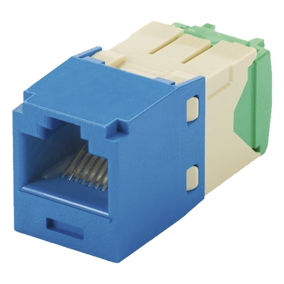 Conector Jack RJ45 Estilo TG, Mini-Com, Categoría 6, de 8 posiciones y 8 cables de Calibre 28/30 AWG, Color Azul - Toer