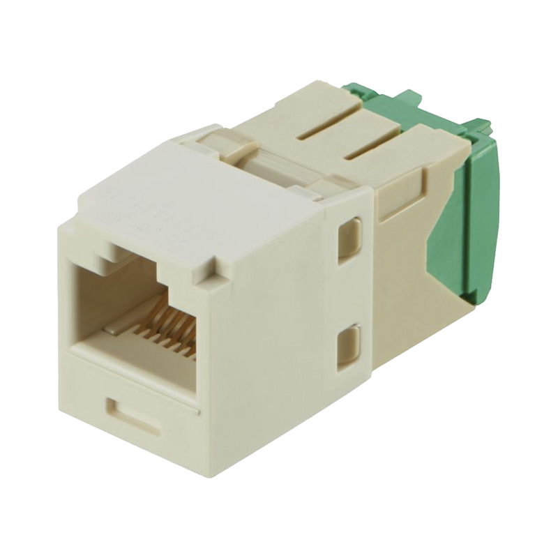 Conector Jack RJ45 Estilo TG, Mini-Com, Categoría 6, de 8 posiciones y 8 cables de Calibre 28/30 AWG, Color Blanco