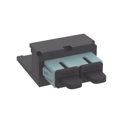 Módulo Acoplador SC Duplex, para Fibra Óptica Multimodo OM3/OM4, Tipo Mini-Com, Color Aqua - Toer
