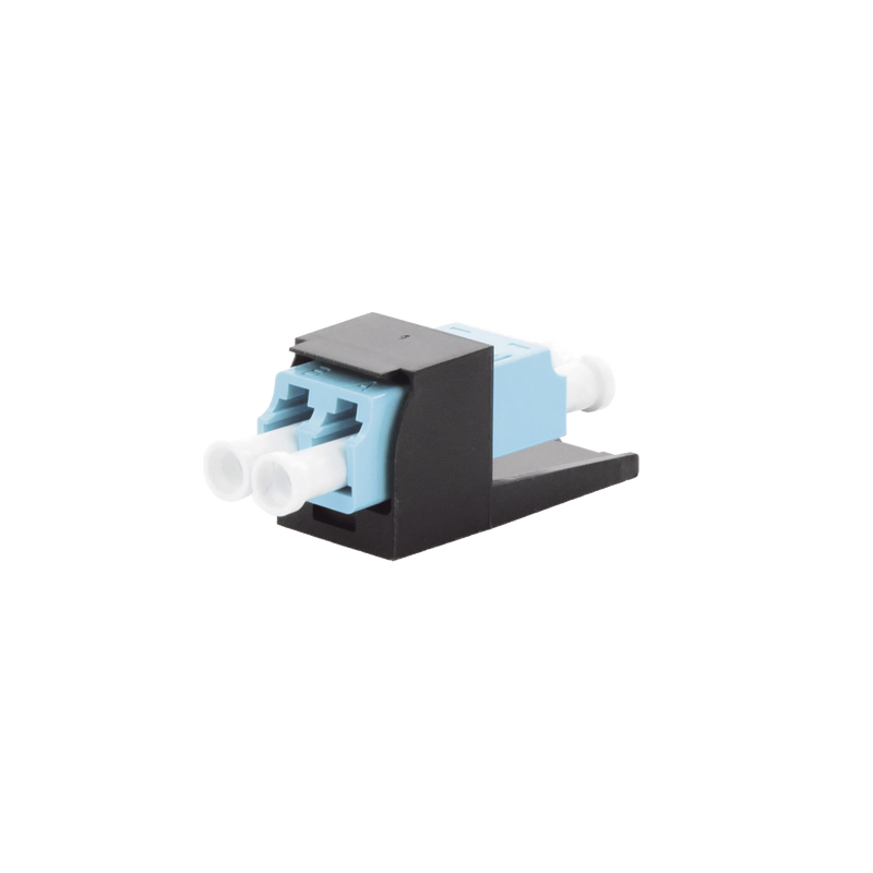 CMDSAQLCZBL Módulo Acoplador LC Duplex, para Fibra Óptica Multimodo OM3/OM4, Tipo Mini-Com, Color Aqua
