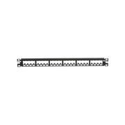 Panel de Parcheo Modular Mini-Com (Sin Conectores), Plano, Totalmente Blindado, de 24 puertos, 1UR - Toer