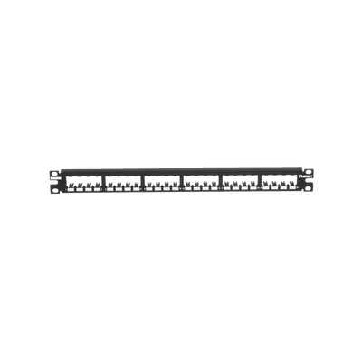Panel de Parcheo Modular Mini-Com (Sin Conectores), Plano, Totalmente Blindado, de 24 puertos, 1UR - Toer