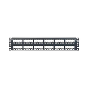 Panel de Parcheo Modular Mini-Com (Sin Conectores), Plano, Totalmente Blindado, de 48 puertos, 2UR - Toer