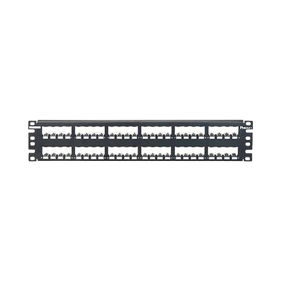 Panel de Parcheo Modular Mini-Com (Sin Conectores), Plano, Totalmente Blindado, de 48 puertos, 2UR - Toer
