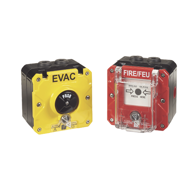CPPBM-Y-1-FNN-001 Puntos de llamada antideflagrantes y de alerta para ubicaciones peligrosas y rompen vidrios y botones