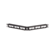 Panel de Parcheo Modular Mini-Com (Sin Conectores), Angulado, Sin Blindaje, Con Etiqueta y Cubierta, de 24 puertos, 1UR - Toer