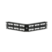 Panel de Parcheo Modular Mini-Com (Sin Conectores), Angulado, Sin Blindaje, Con Etiqueta y Cubierta, de 48 puertos, 2UR - Toer