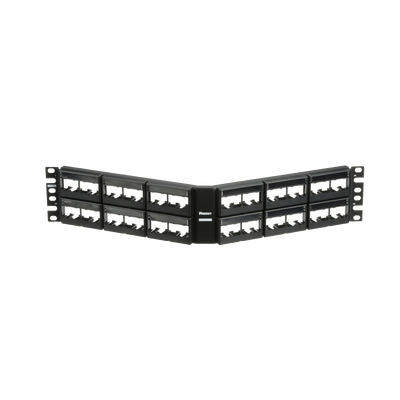Panel de Parcheo Modular Mini-Com (Sin Conectores), Angulado, Sin Blindaje, Con Etiqueta y Cubierta, de 48 puertos, 2UR - Toer