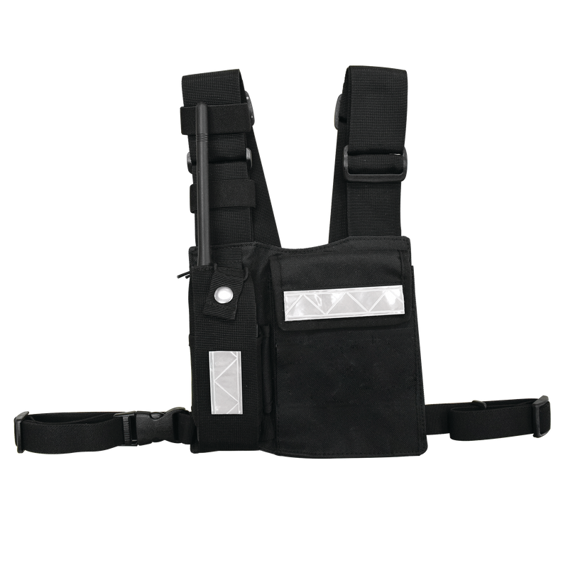 CPP-SLG Pechera Universal Sin Logo con Soporte para Radio y Bolígrafo más Bolsa con Cinta Adherente para su Seguridad.