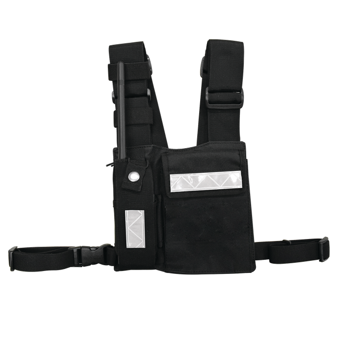Pechera Universal Sin Logo con Soporte para Radio y Bolígrafo más Bolsa con Cinta Adherente para su Seguridad.