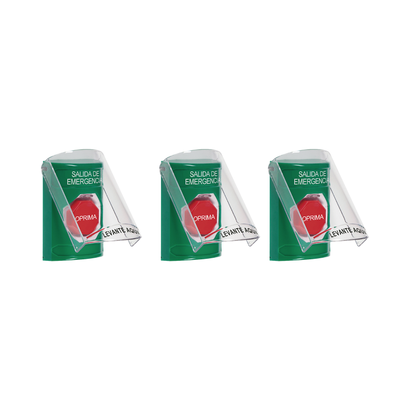 Paquete de 3 Botones con 3 Diferentes Métodos de Activación y 3 Mensajes Diferentes, Color Verde