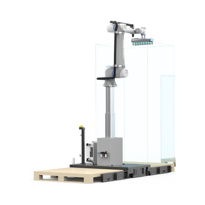 Estacion Con Brazo Robotico Telescopico Colaborativo Especializado Para Procesos  De Palletizado Altura Maxima 2100mm