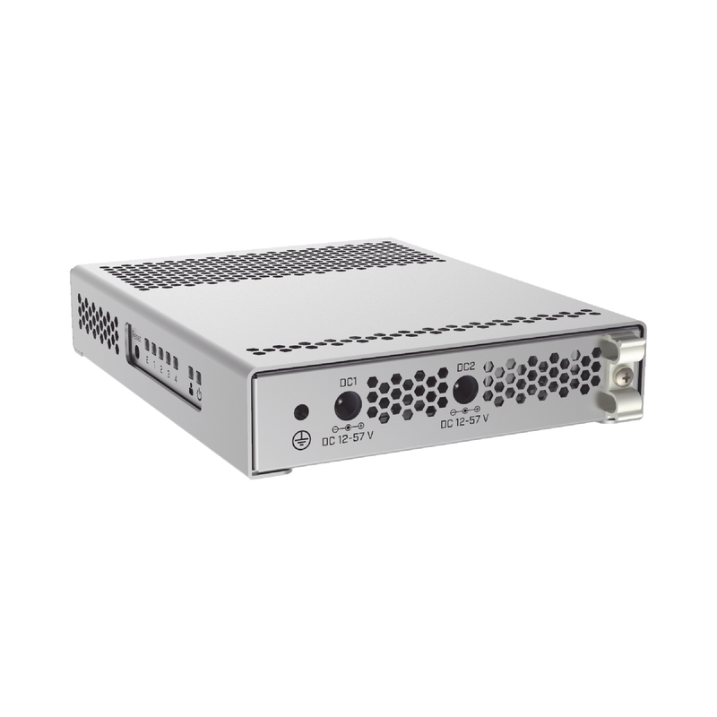 CRS305-1G-4S+IN (CRS305-1G-4S+IN) Switch administrable Sistema Operativo Dual, puerto 1G Rj45, 4 puertos 10G SFP+ para Escritorio