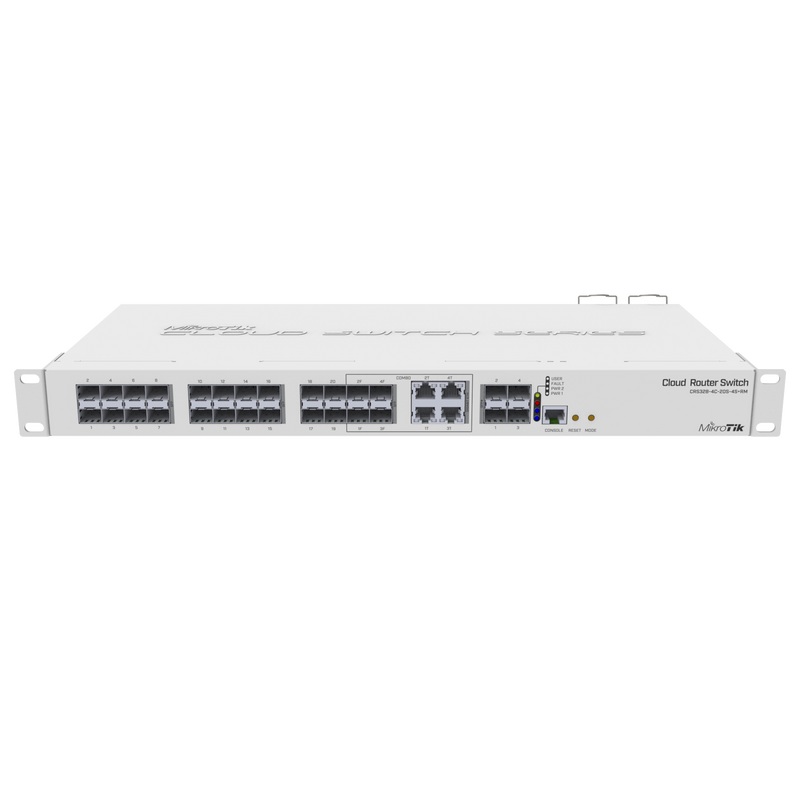 CRS328-4C-20S-4S+RM (CRS328-4C-20S-4S+RM) Cloud Router Switch Administrable L3, 4 puertos combo TP/SFP, 20 Puertos SFP, 4 Puertos SFP+