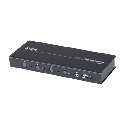 Switch KM USB| 4 Puertos | Boundless Switching | RS232 | Controla 4 Computadoras con 1 Teclado/Mouse - Toer