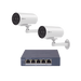 Kit de cámaras PoE Para Uso en Exterior / PoE Estandar Af / 2 piezas CS-H5/3MP/ 1 Pieza de Switch DS-3E1505P-EI/M / Vision Nocturna a Color / IP67 / Audio Bidireccional / Luz y Sirena / 4 Puertos 1000 Mbps PoE+ / 1 Puerto 1000 Mbps Uplink - Toer