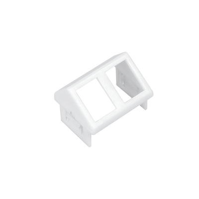Adaptador para Placa de Pared CT, de Dos Salidas, Angulado, Color Blanco