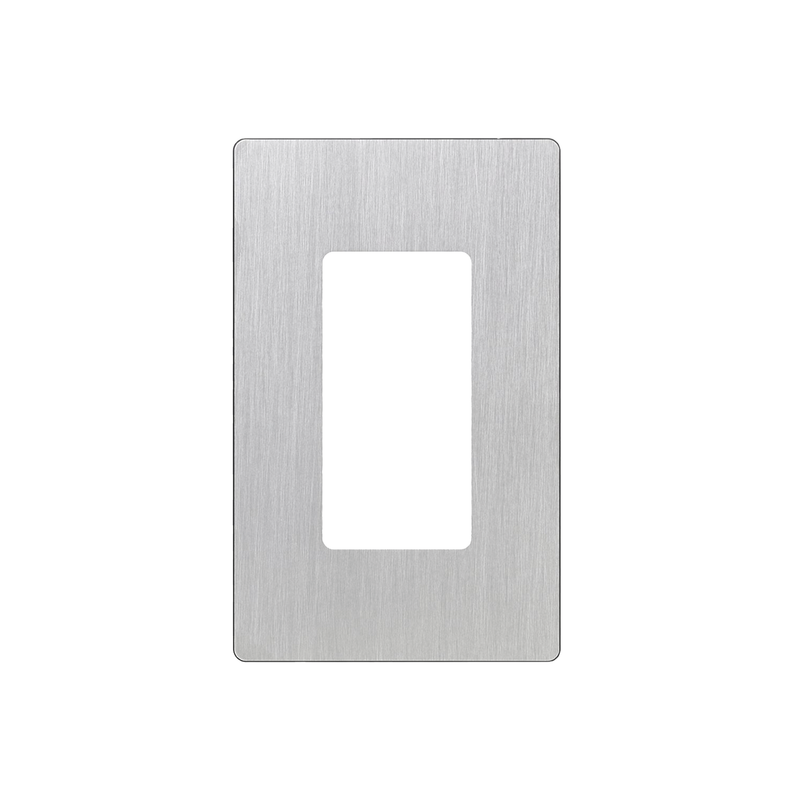 CW1SS Placa de pared 1 espacio, diseño tipo metálico, para atenuador (dimmer), apagador ó control remoto inalámbrico LUTRON.