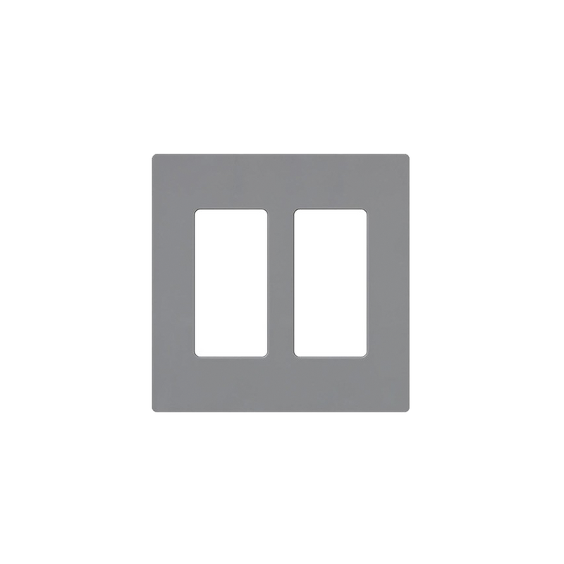 Placa de pared 2 espacio, para atenuador (dimmer), switch ó control remoto PICO inalámbrico.