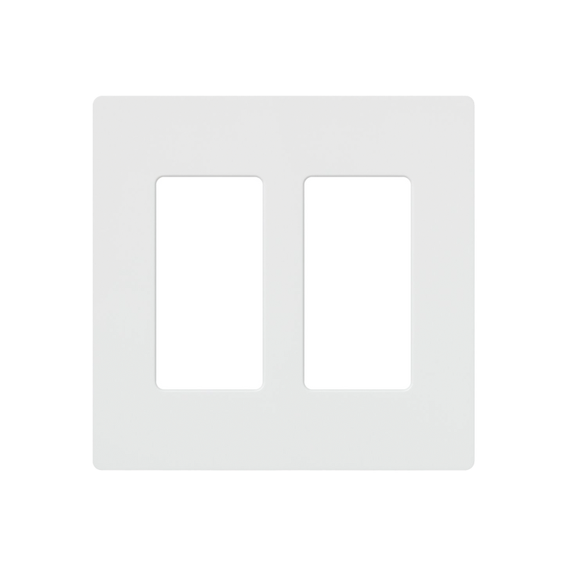 CW2WH Placa de pared 2 espacios, para atenuador (dimmer), apagador ó control remoto inalámbrico LUTRON.