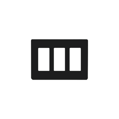 Tapa Color Blanco Negro para interruptor o dimmer Lutron, 3 gang, limpio y moderno