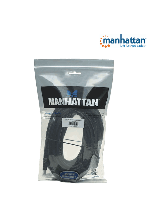MANHATTAN 323246 - Cable HDMI de Alta Velocidad de 10 Metros/ Resolución 4k@30Hz/ Soporta 3D y Canal de Ethernet de 100 Mbps/ HDMI Macho a Macho/ Soporta Canal de Retorno de Audio (ARC)/ Blindado para Reducir Interferencia/