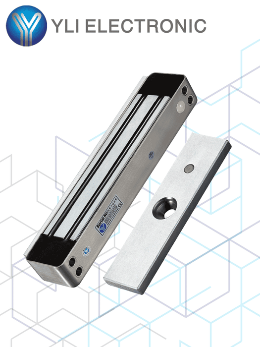 YLI YM280WLED - Cerradura Magnética para exterior IP68 con LED / Fuerza de Sujeción 280Kg /600Lb / Voltaje Dual 12v/24 VDC