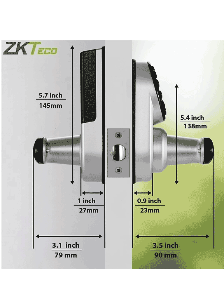 ZKTECO ML300 -  Cerradura Inteligente con Teclado y Verificación de Huella, Conectividad Bluetooth, Capacidad para 100 Usuarios, Compatible con la App Zsmart