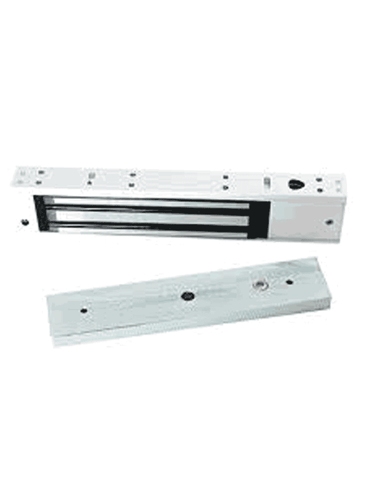 ZKTECO LM200LEDSU - Paquete de contrachapa magnética de 200 Kg a 12 VDC con señal NC que incluye soporte en U para colocación en puertas de vidrio