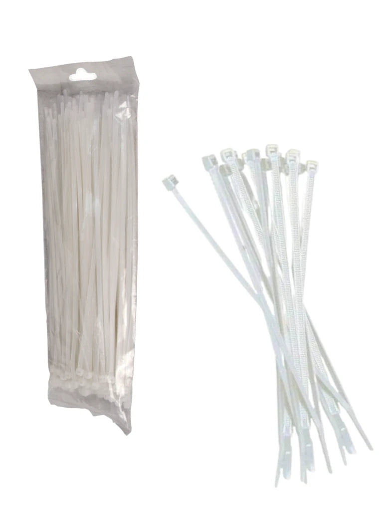 SBE TECH CN48X450 - Cincho sujetacable 4.8x450 mm color blanco, bolsa con 100 piezas, nylon.