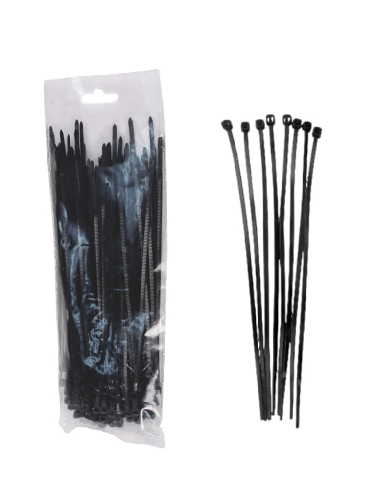 SAXXON CN25X100BK - Cincho sujetacable / 2.5  mm X 100  mm / Negro / Bolsa con 100 piezas / Nylon