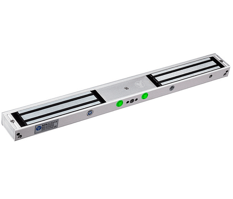 YLI YM180NDLED - Cerradura Magnética Doble con Indicador Led para Control de Acceso / Interior / Fuerza de Sujeción 180 Kg o 350 Lbs por lado / Compatible con Soporte MBK180NDZL y MBK180U