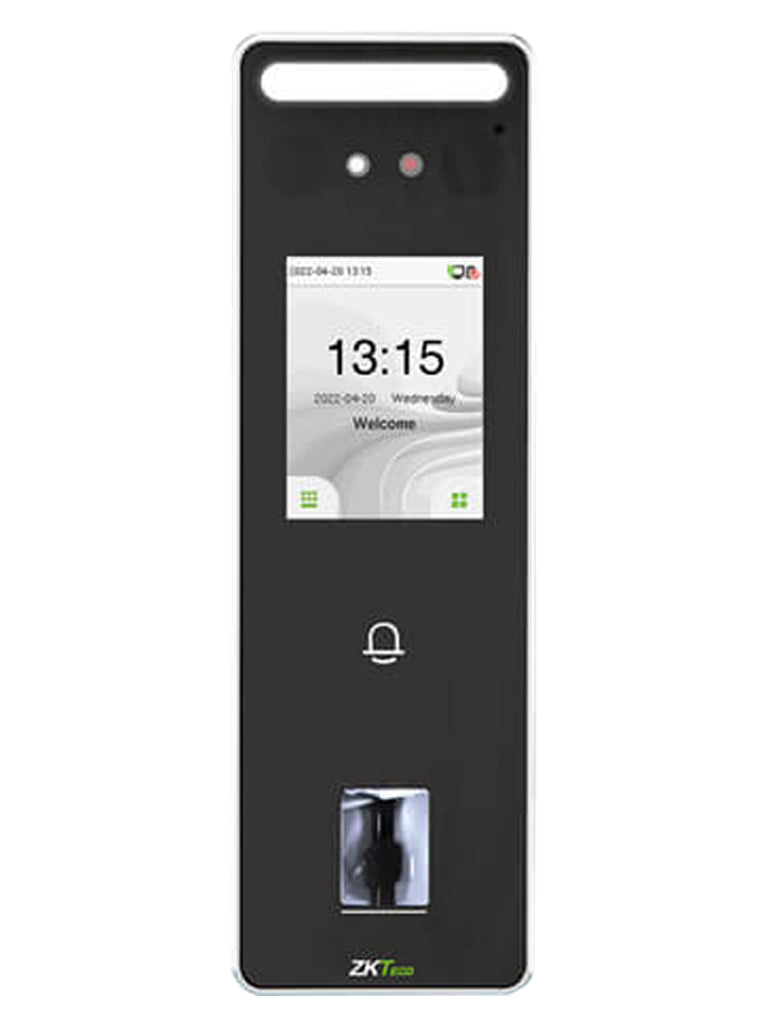 ZKTECO SpeedFaceV3L - Control de Acceso y Asistencia Visible Light con Autenticación Facial (500 Rostros), Huella Digital BioID+ (3000), Registro de 200,000 Eventos, IP65 y Conectividad TCP/IP