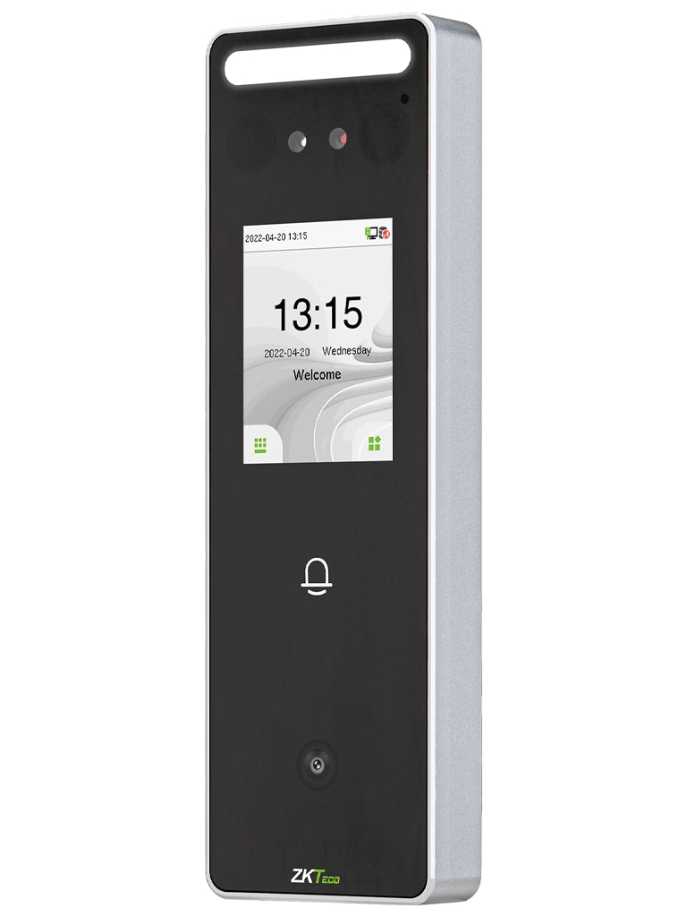 ZKTECO SpeedFaceV3LQR - Control de Acceso y Asistencia Visible Light con Autenticación Facial (500 Rostros), Lectura de QR (3000 Códigos), Registro de 200,000 Eventos, IP65 y Conectividad TCP/IP