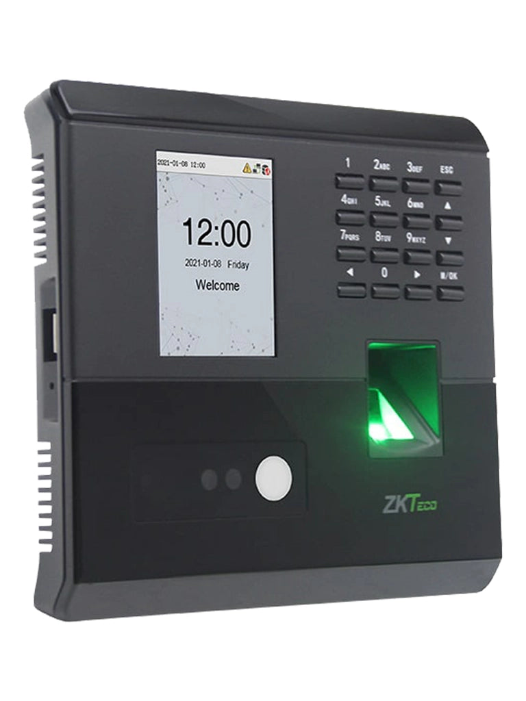 ZKTECO MB10VL - Control de Asistencia y Acceso Básico Visible Light con Autenticación Facial (100 rostros), Huella Digital BioID (500), Registro de 50,000 Eventos, Conexión TCP/IP y SSR (Reporte en Hoja de Cálculo Mediante USB)