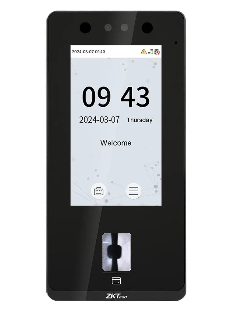 ZKTECO SenseFace 4A - Control de acceso y asistencia para 6,000 rostros / 8,000 huellas / 8,000 tarjetas ID 125kHz / TCP/IP / IP65 / 1 Relevador / Compatible con Software Gratuito ZKBio Zlink