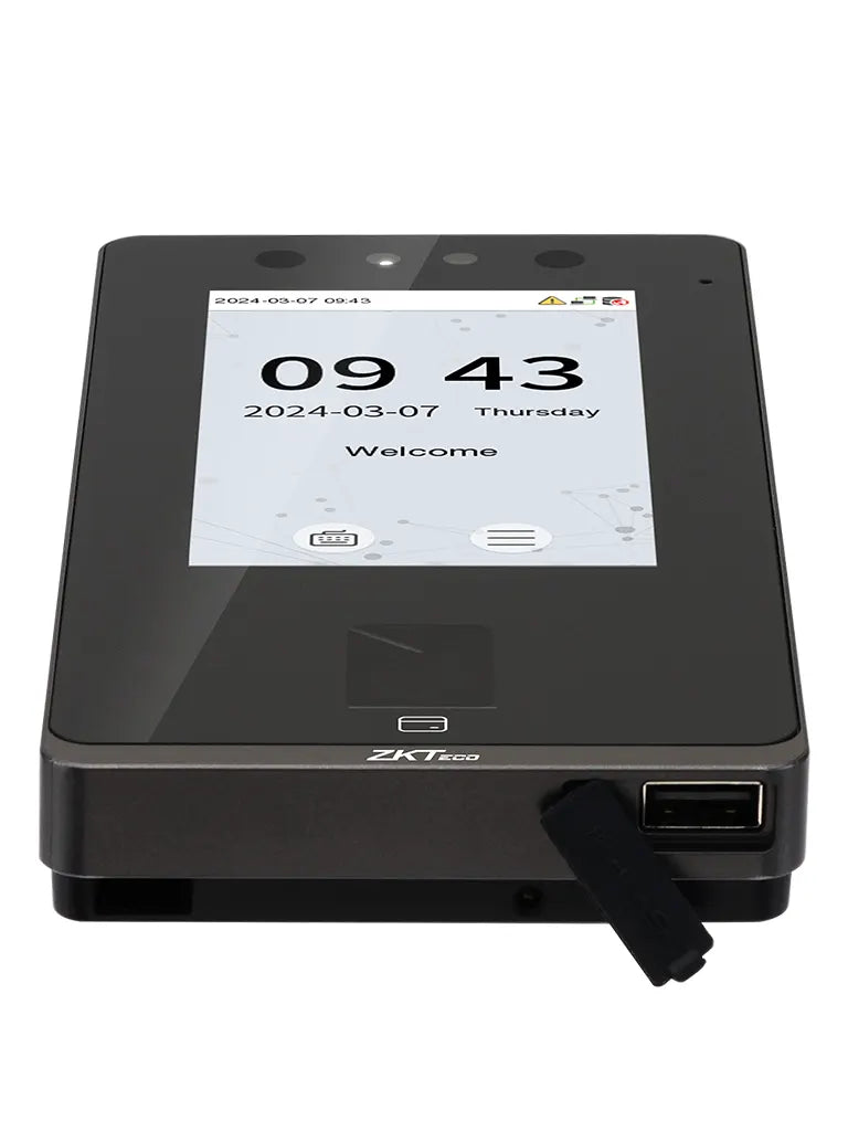 ZKTECO SenseFace 4A - Control de acceso y asistencia para 6,000 rostros / 8,000 huellas / 8,000 tarjetas ID 125kHz / TCP/IP / IP65 / 1 Relevador / Compatible con Software Gratuito ZKBio Zlink