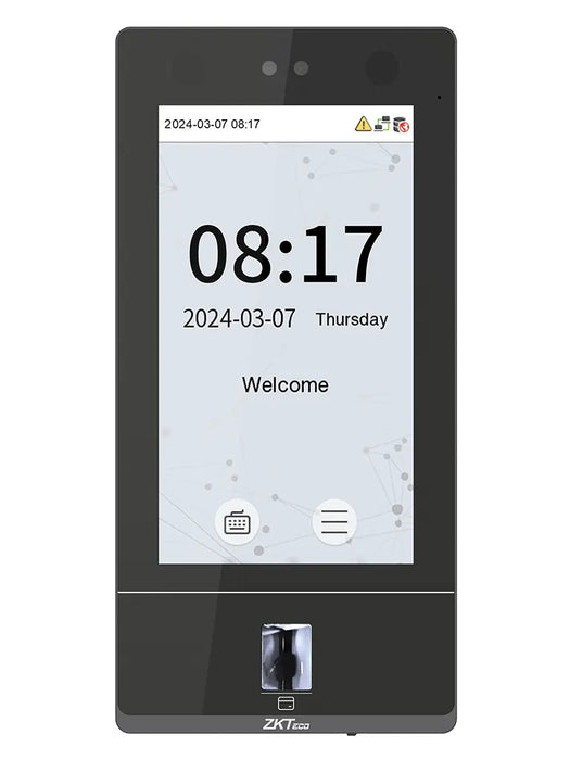 ZKTECO SenseFace 7A - Control de acceso y asistencia para 10,000 rostros / 10,000 huellas / 50,000 tarjetas de 125kHz / TCP/IP / IP65 / 1 Relevador / Compatible con Software Gratuito ZKBio Zlink