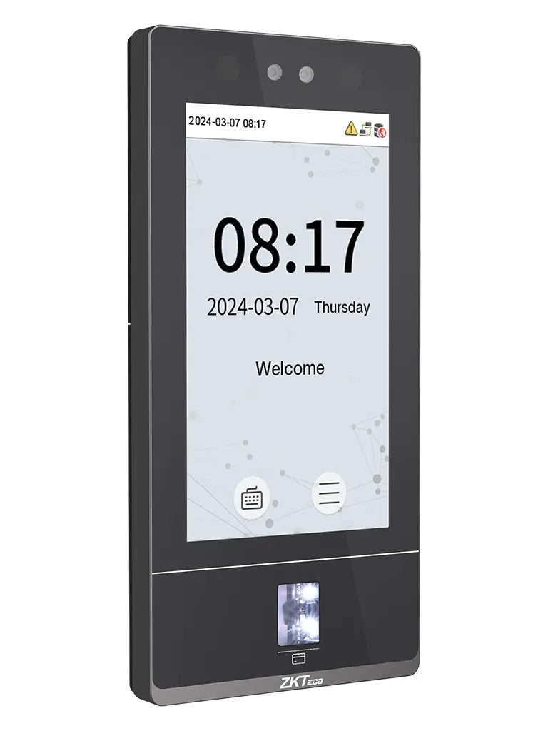 ZKTECO SenseFace 7A - Control de acceso y asistencia para 10,000 rostros / 10,000 huellas / 50,000 tarjetas de 125kHz / TCP/IP / IP65 / 1 Relevador / Compatible con Software Gratuito ZKBio Zlink