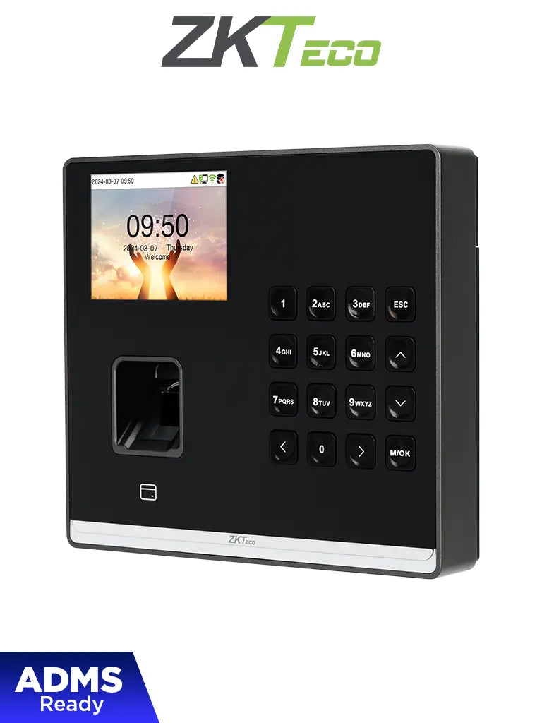 ZKTECO M2LR -  Control de asistencia para 3,000 huellas / 3,000 tarjetas de proximidad de 125kHz / 150,000 eventos / TCP/IP y Wi-Fi