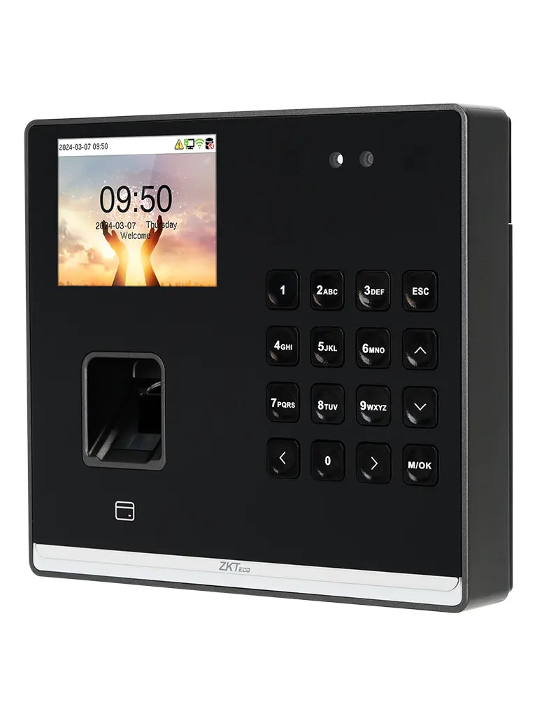 ZKTECO M2F PRO-LR - Control de Asistencia y Acceso con Autenticación Facial (500 Rostros), Huella Digital BioID+ (1,000), Tarjeta ID 125 kHz (1,000), 150,000 Eventos y Conexión TCP/IP (Compatible con BioTime Cloud)