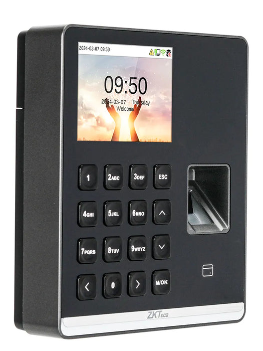ZKTECO SenseFP M1 - Control de Asistencia con Huella Digital BioID+ (500), Tarjeta de Proximidad 125 kHz (500), Contraseña (500), 100,000 Eventos y Conexión Wi-Fi (Compatible con ZKBio Zlink)