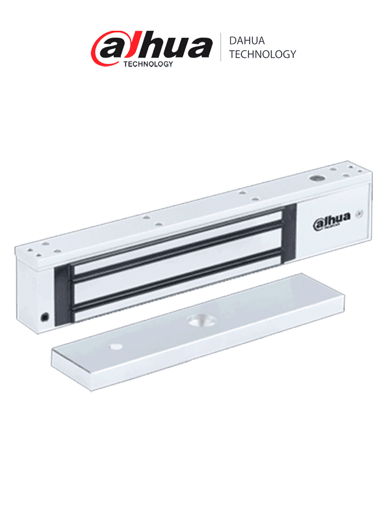 DAHUA ASF500A - Cerradura Magnética de 500 KG/ Uso Rudo/ Uso Interior/ Carcasa de aluminio con material de aleación de alta resistencia/ Voltaje Dual de 12 o 24 VDC/
